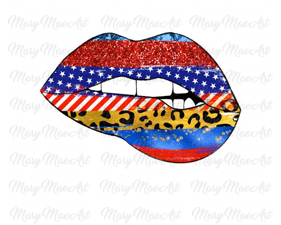 Patriotic Lips - Sublimation Transfer