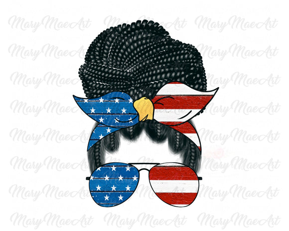 Patriotic Women with Braids - Sublimation Transfer