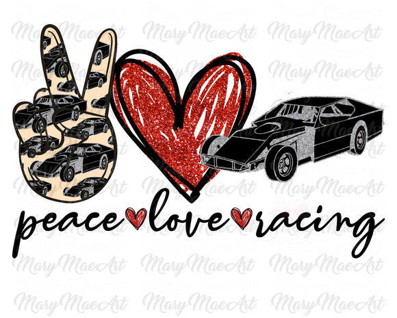 Peace Love Racing - Sublimation or HTV Transfer