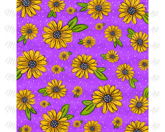 Purple Sunflower Pattern - Sublimation or HTV Transfer
