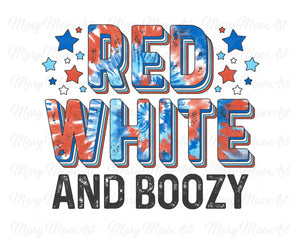 Red White and Boozy Tie Dye  - Sublimation Transfer