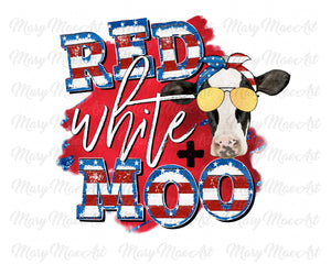 Red White Moo - Sublimation Transfer