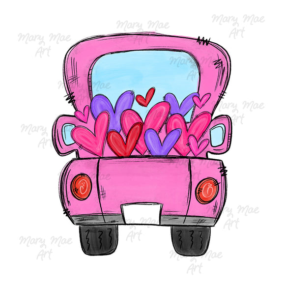 Valentine's Truck pink - Sublimation Transfer